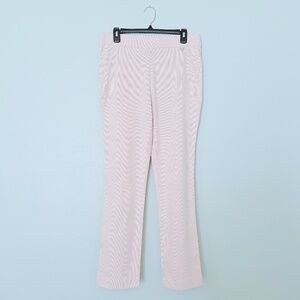 Rafaella Tan & White Striped Stretch Pull On Elastic Waist Ankle Pants